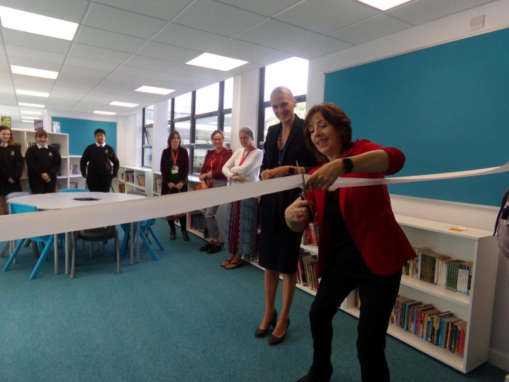 Weston Secondary celebrate their new library. Hamwic Education Trust